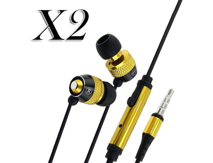 FrenchChimp 2 Pack In-Ear Stereo Headsets
