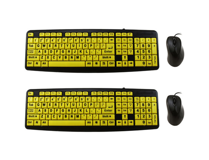 2-Pack High Contrast EZ Keyboard w/ 2 Mice