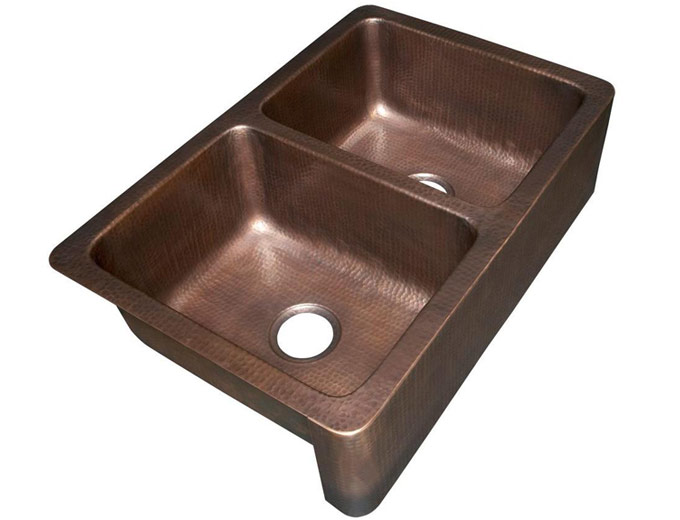 Ecosinks Copper Double Bowl Sink