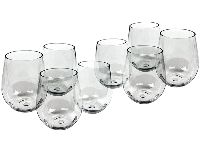 D'Eco Shatterproof Stemless Wine Glasses