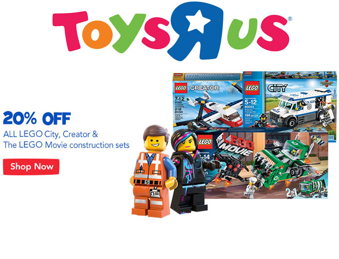 Extra 20% off Select LEGO Sets at Toys R Us
