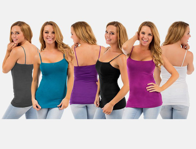 10-Pack Long Camisoles w/Adjustable Straps