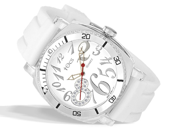 tOcs Sporty Diver Crystal Accented Watch