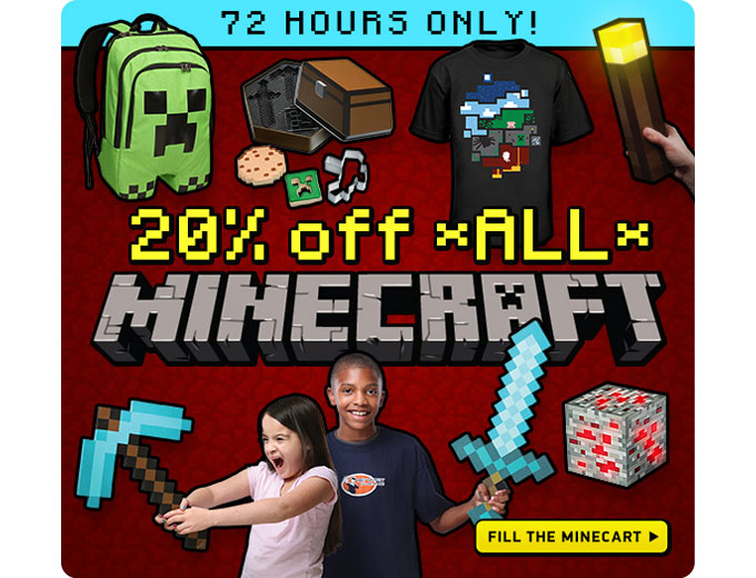 Extra 20% off Minecraft Gear at ThinkGeek