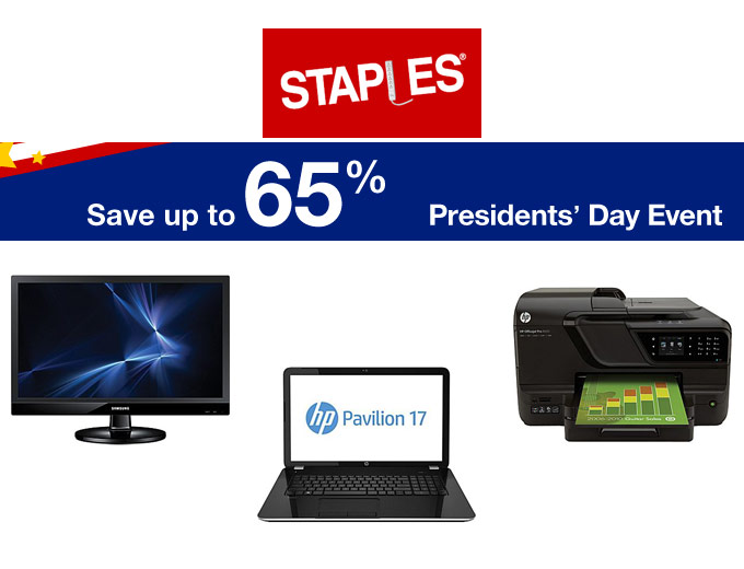 Staples Presidents' Day Sale Event - 65% off