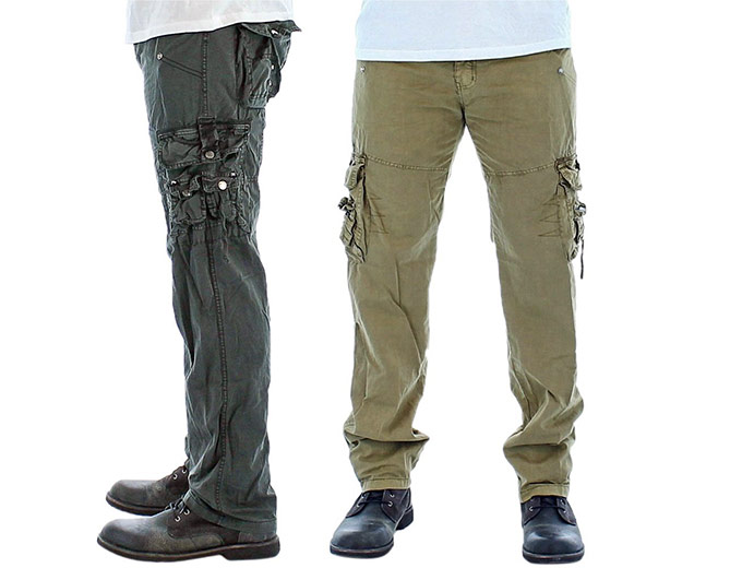 Moda Essentials Men's Belted Cargo Pants