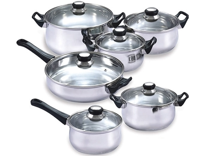 12-Pc Stainless Steel Cookware Set