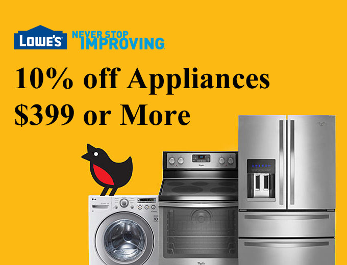 Save 10% off Major Appliances at Lowes