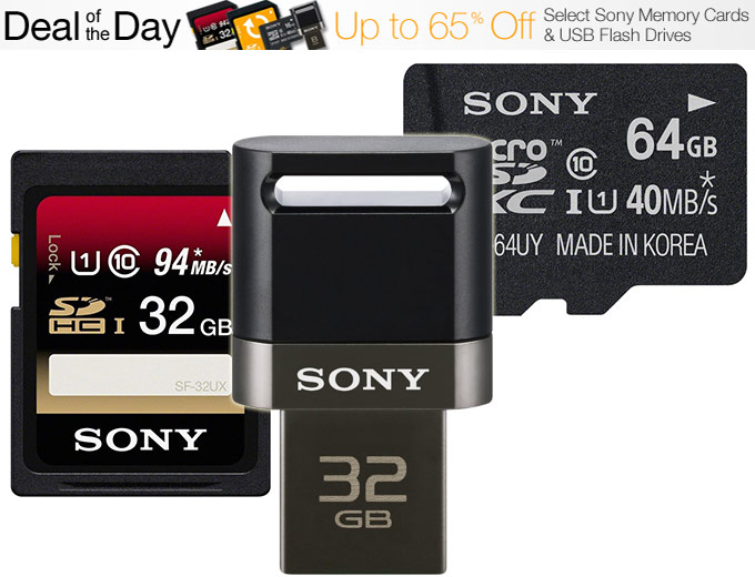 Select Sony Memory Cards & USB Flash Drives