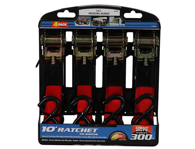 Highland 10' Ratchet Tie Downs 4 pack