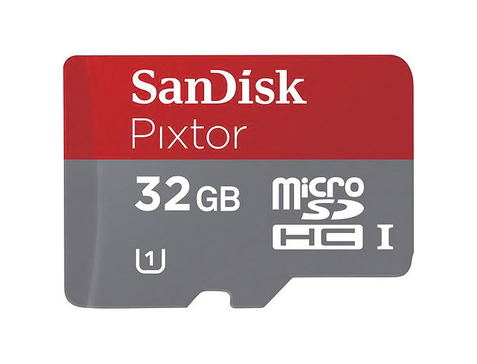 SanDisk Pixtor 32GB microSDHC Memory Card
