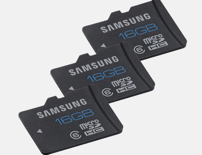 3 Samsung 16GB MicroSD SDHC Memory Cards
