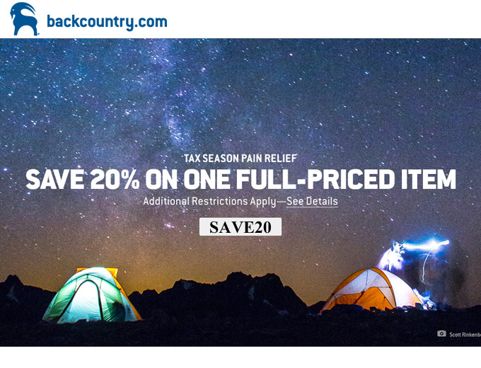 One Full-Priced Item at Backcountry.com