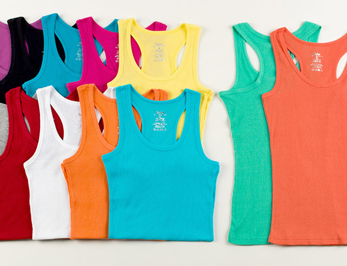 12-Pk of Women's Ribbed Cotton Tank Tops