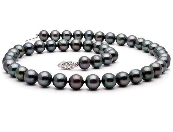 18" 7-8mm AAA Black Pearl Necklace