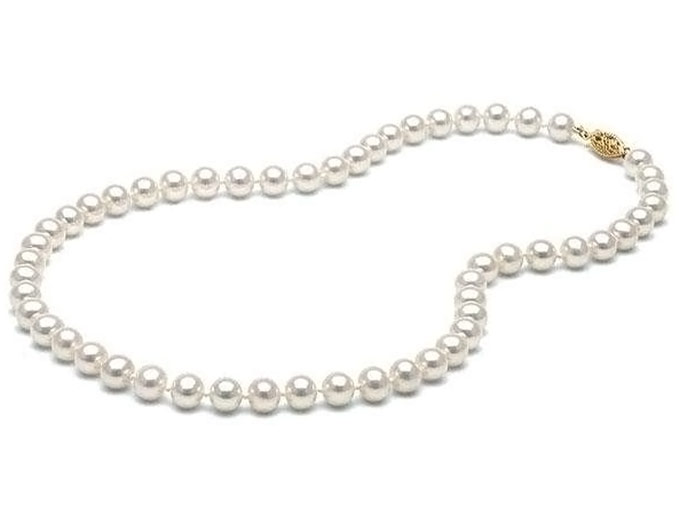 18" Pearl Necklace 14k Solid Gold Clasp