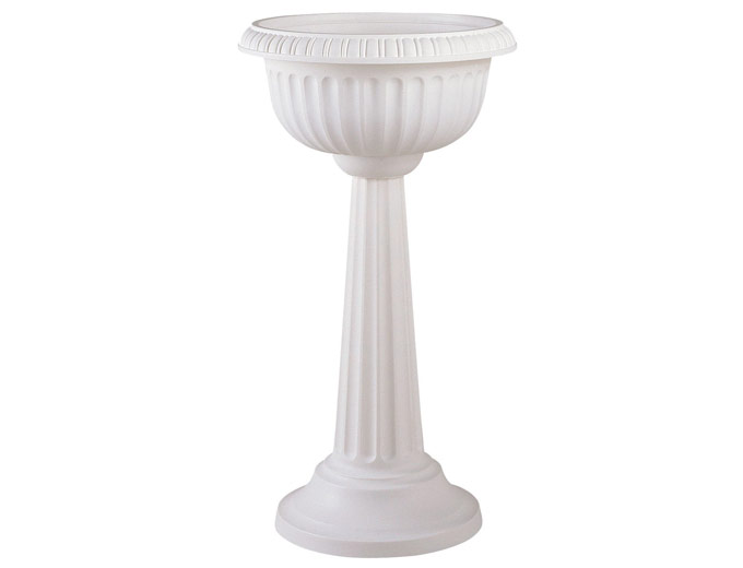 Bloem 18 in. White Grecian Pedestal Urn