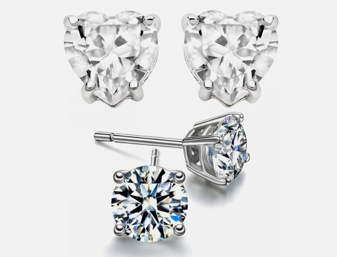 2ct Sterling Silver CZ Studs