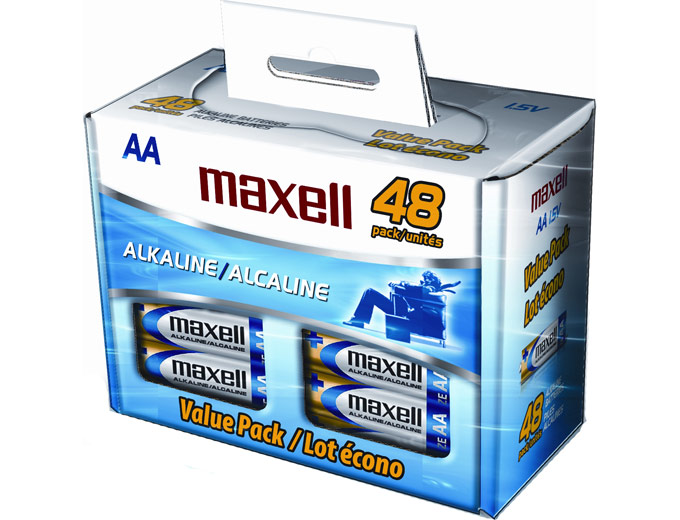 Maxell 48-Pack AA Alkaline Batteries