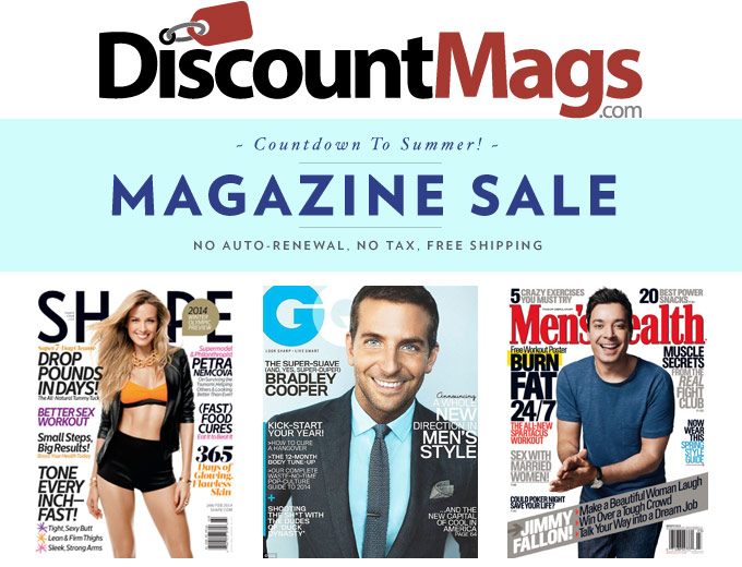 DiscountMags Summer Sale - Magazines from $3.50