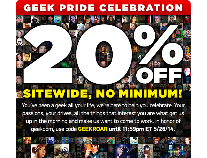 Geek Pride Celebration - 20% off at ThinkGeek