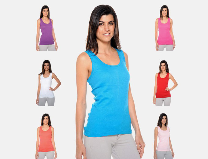 12-Pack Women's Ribbed Tank Tops