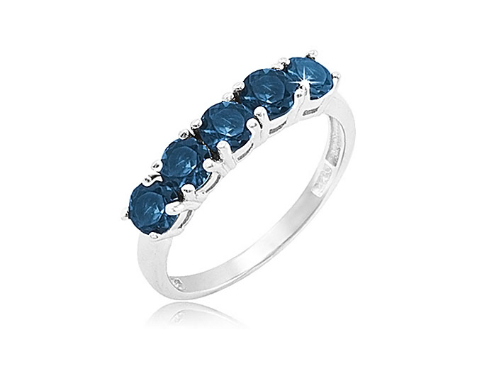 1.75 Carat London Blue Topaz 5-Stone Ring