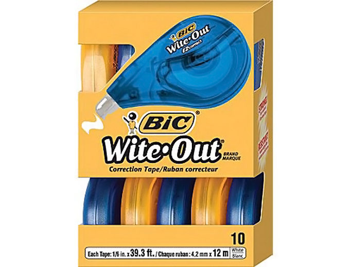 BIC Wite-Out Correction Tape, 10/Pack