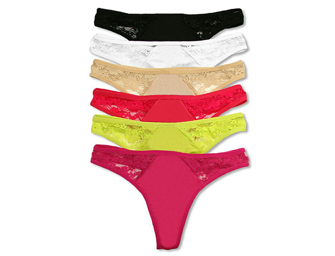 12-Pack Women's Thongs in Assorted Colors