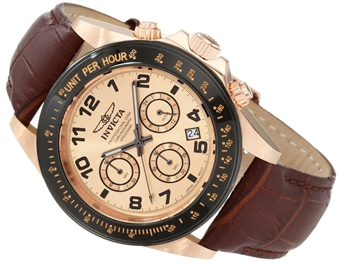 Invicta Speedway Chronograph Leather Watch