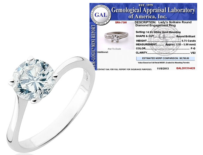 $5,800 off 3/4 Carat Certified Diamond Ring