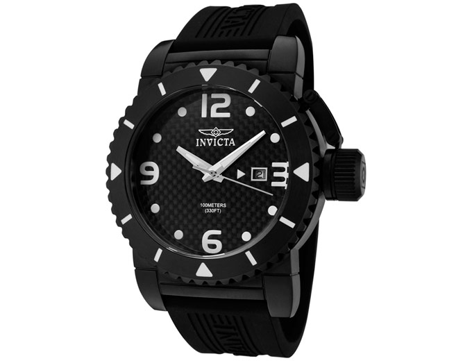 Invicta II Black Carbon Fiber Dial Watch