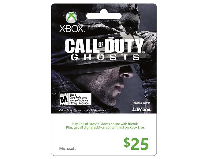 $25 Xbox Gift Card - Call of Duty: Ghosts