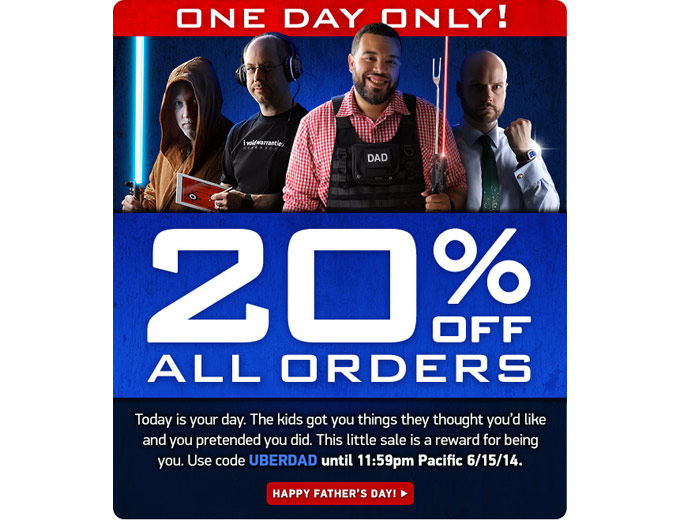 Extra 20% off All Orders at ThinkGeek
