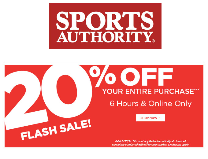 Your Entire Purchase at Sports Authority