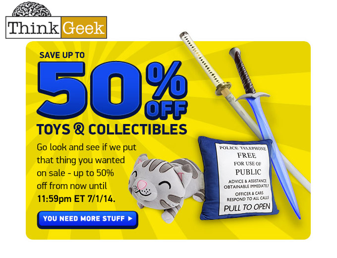 Up to 50% off Toys & Collectibles at ThinkGeek