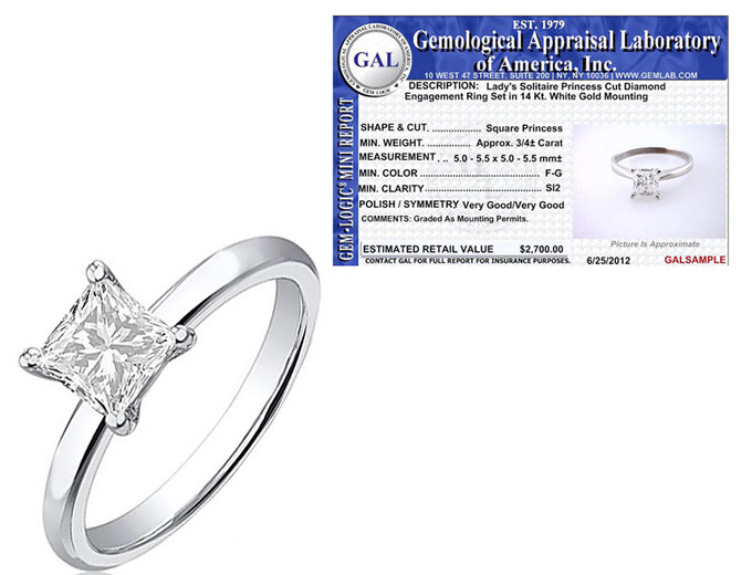 $1,900 off 3/4 Carat Certified Diamond Ring