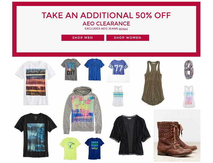 Additional 50% off AEO Clearance Sale