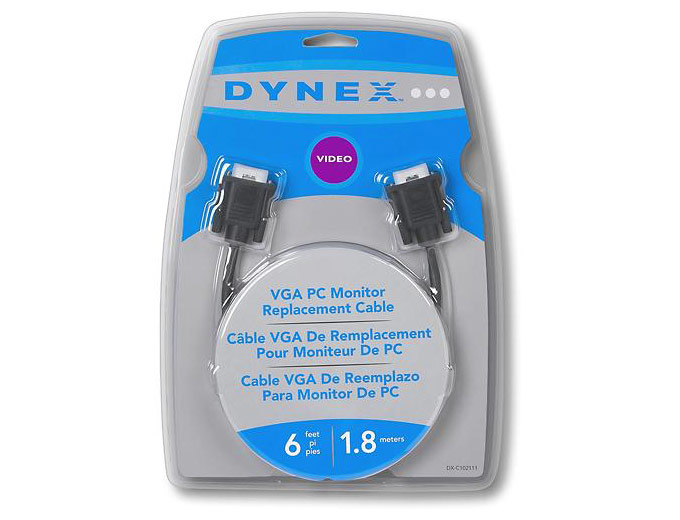 Dynex 6' PC Monitor Replacement Cable