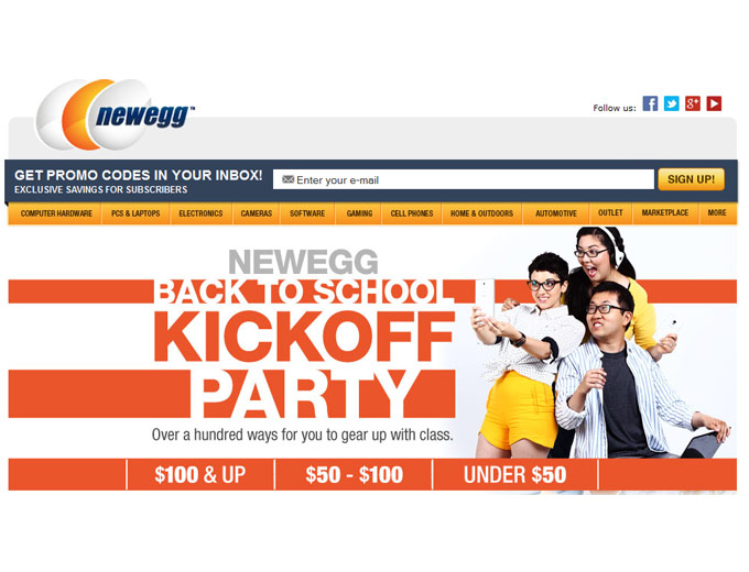 Newegg Back to School Kickoff Party Sale