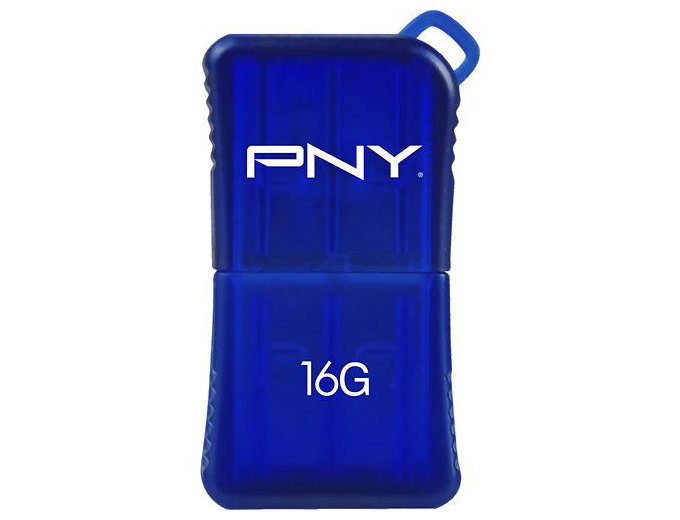 PNY Micro Sleek 16GB Flash Drive - Blue
