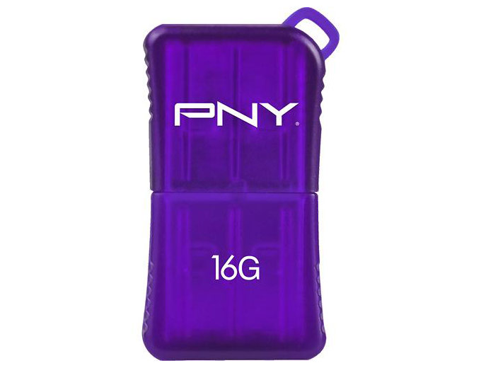 PNY Micro Sleek 16GB Flash Drive - Purple