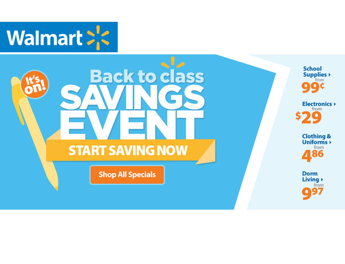 Walmart Back to Class Savings Event