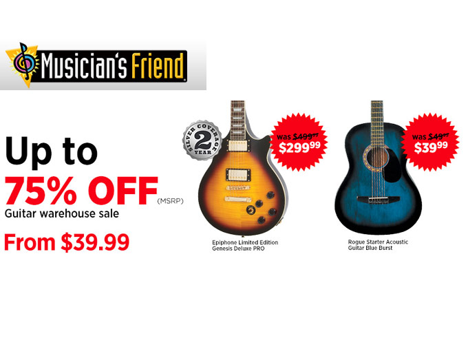 Musician's Friend Guitar Sale - Up to 75% Off
