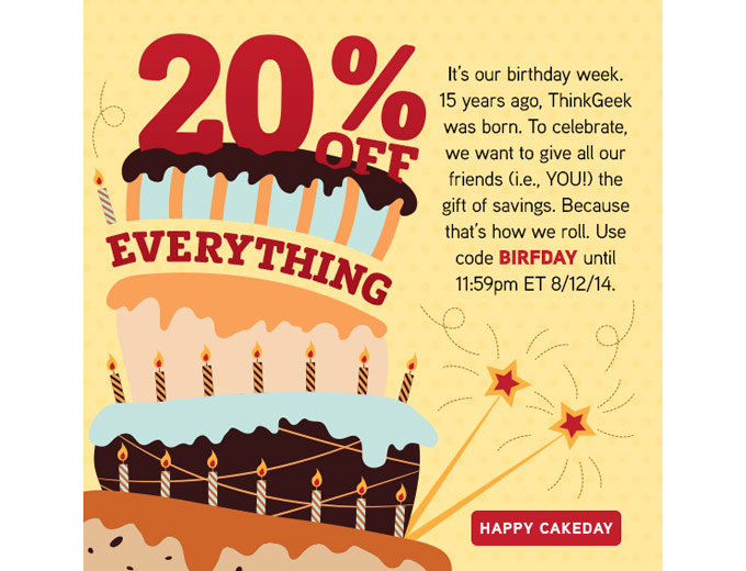 Extra 20% off Your Order at ThinkGeek