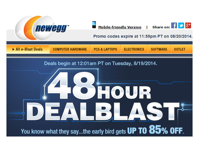 Newegg 48 Hour Deal Blast - Up to 85% off