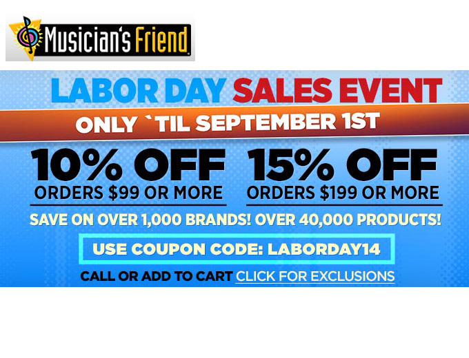 Musicican's Friend Labor Day Sale Event