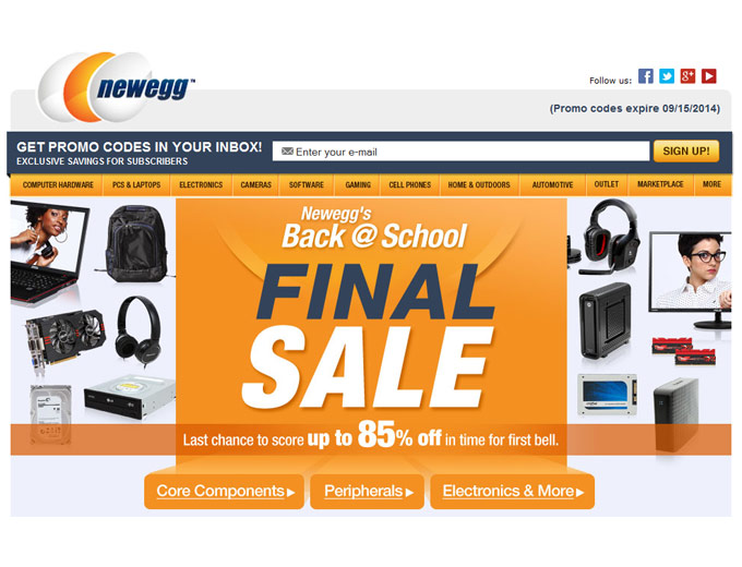 Newegg Back to School Sale - Up to 85% off