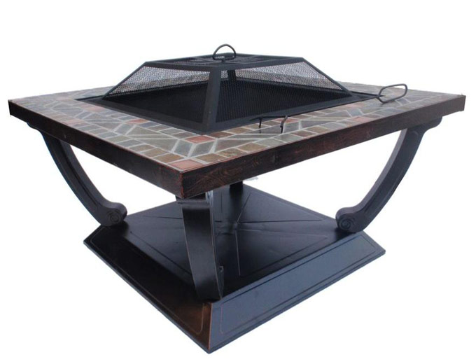 36 in. Square Slate Top Fire Pit