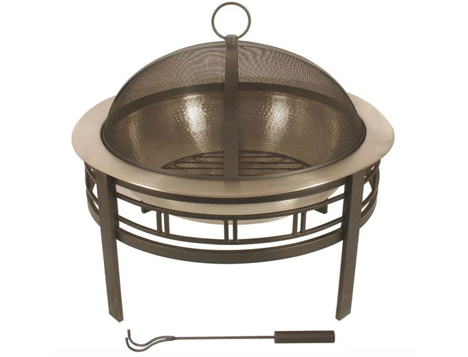 28 in. Round Stainless Steel Fire Pit